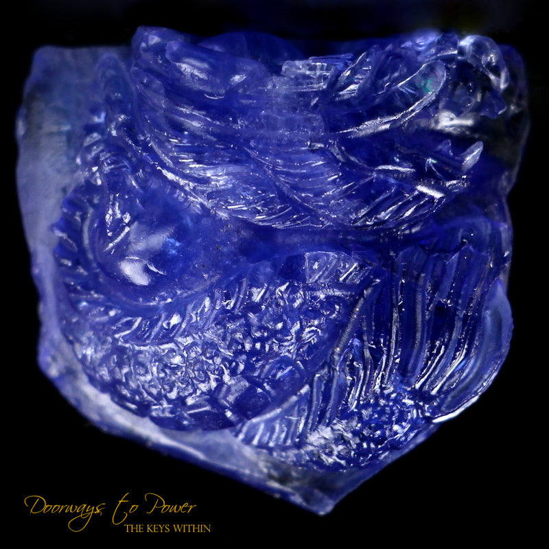 Tanzanite Gemstone Crystal Dragon Hand Carved 