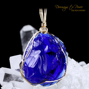 Tanzanite Fire Andara Crystal Pendant 14k 'Galactic Re Calibration'