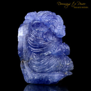 Large Ganesha Tanzanite Crystal Carving & Talisman