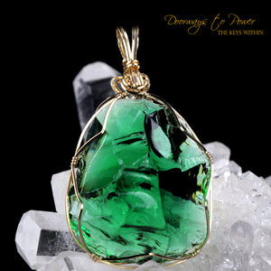 Thoth the Atlantean Emerald Green Andara Pendant 14k