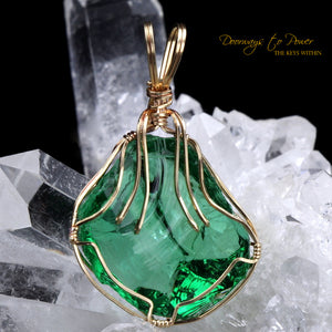 Thoth the Atlantean Emerald Green Andara Pendant 14k