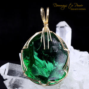 Thoth the Atlantean Emerald Green Andara Pendant 14k