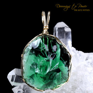 Thoth the Atlantean Emerald Green Andara Pendant 14k