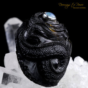 Tibetan Tektite Dragon Carving Talisman