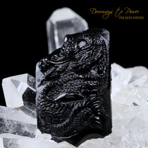 Tibetan Tektite Dragon Carving Talisman Hand Carved