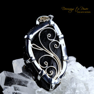 Tibetan Tektite Dragon Pendant Hand Carved