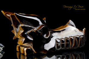 Tigers Eye Dragon Crystal Carving
