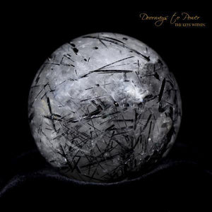 Black Tourmalinated Quartz Crystal Sphere