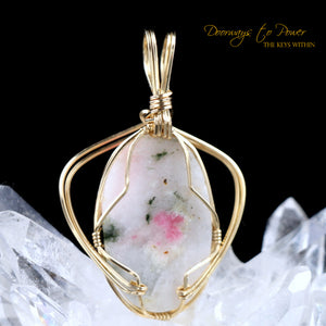 Tugtupite Crystal Pendant 14k