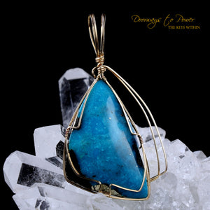 Turquoise Pyrite Crystal Pendant 14k