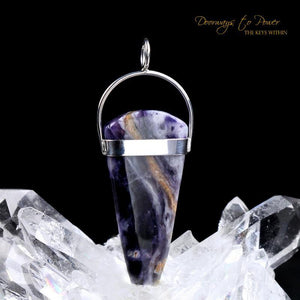 Violet Flame Opal Azeztulite Crystal Pendant