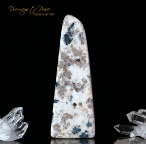 Blue Snowball Euphoralite Crystal Tower Blue Tourmaline in Quartz