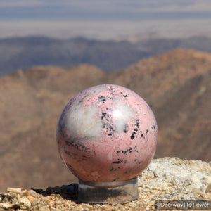 3" Rhodochrosite Quartz & Pyrite Crystal Gemstone Sphere
