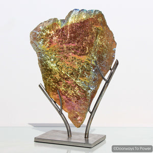 Himalayan Quartz Golden Rose Aura Tabular Crystal Sculpture