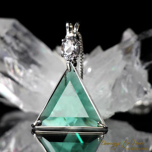 Siberian Green Quartz Danburite Star of David Pendant