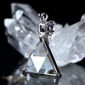 Clear Quartz & Kunzite Vogel Star of David Pendant