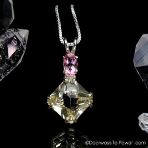 Golden Labradorite Pink Sapphire Magician Stone Pendant