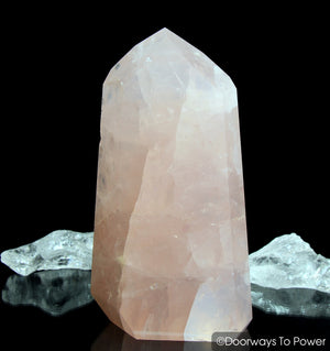 John of God Rose Quartz Master Dow Casa Crystal Point 'Full Heart'