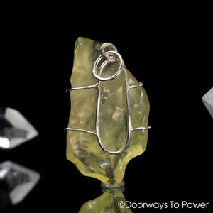 Libyan Desert Glass Gold Tektite Pendant .925 SS