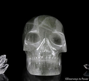 Rutilated Quartz Epidote Crystal Skull 'Epidosis'