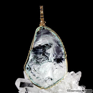 Aqua Serenity Andara Crystal Pendant 14k 'Atlantean Hologram'
