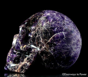 Magenta Chevron Amethyst Crystal Skull by Leandro De Souza