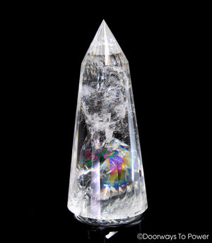 John of God Crystal 24 Sided Vogel Healing Quartz Wand 'Rainbow Warrior' (RESERVED FOR NP)
