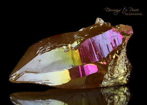 Golden Aura Lemurian Quartz Twin Record Keeper Crystal