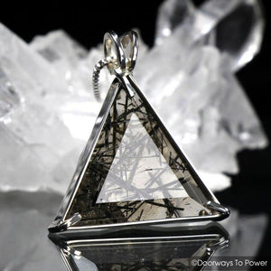 John of God Tourmalinated Quartz Star of David Crystal Pendant