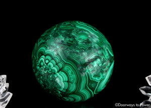 Malachite Crystal Sphere A +++ Collectors Quality