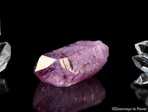 Rose Aura Lemurian Quartz Crystal with Rainbows