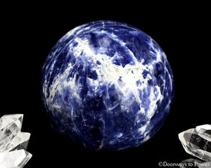 John of God Quartz Sodalite Crystal Sphere