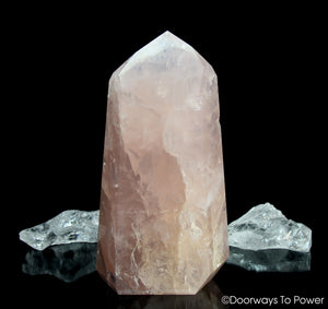 John of God Rose Quartz Master Dow Casa Crystal Point 'Full Heart'