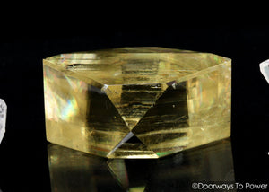 Golden Optical Calcite Crystal India 'Multilevel Awareness'