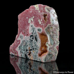 Rhodochrosite Crystal Altar Stone with Druzy Crystals A+++