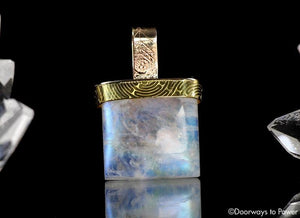Rainbow Moonstone Pendant 14k Gold 'Mastery Series'