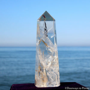 Exquisite Clear Quartz Manifest Spirit Isis Crystal Point w/ Rainbows