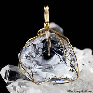 Lady Nellie Blue Andara Crystal Pendant 14k 'First & Final Synthesis'