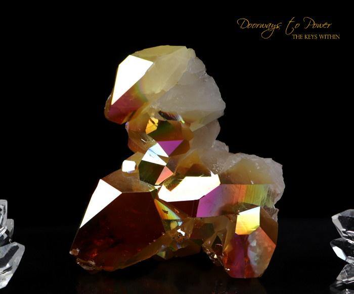 Arkansas Quartz Crystal Cluster Golden Aura 
