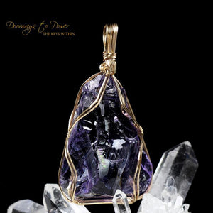 Sovereign Amethyst Andara Crystal Pendant 14k