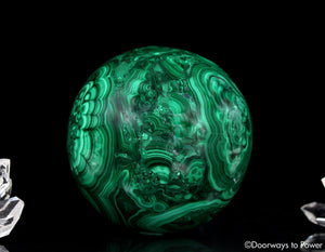 Malachite Crystal Sphere A +++ Collectors Quality