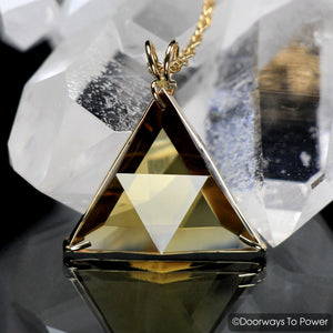 John of God Triangle Citrine Star of David Vogel Crystal Pendant 14k