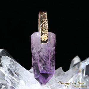 Light Language Pendant Amethyst 14k Gold