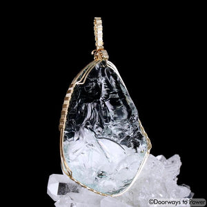 Aqua Serenity Andara Crystal Pendant 14k 'Atlantean Hologram'