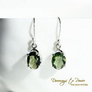 moldavite earrings czech
