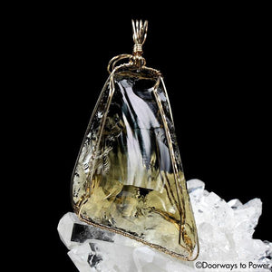 Celestial Gold Monatomic Andara Crystal Pendant 14k 'Grand Shift'