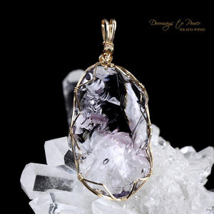 Sovereign Amethyst Andara Crystal Pendant 14k