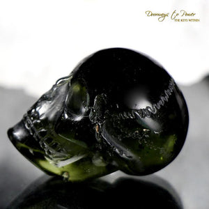 Moldavite Tektite Crystal Skull