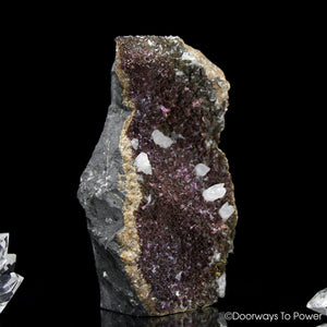 Dog Tooth Calcite on Iridescent Calcite Altar Stone 'Energy Amplifier' Rare