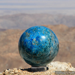 Blue Apatite Crystal Sphere